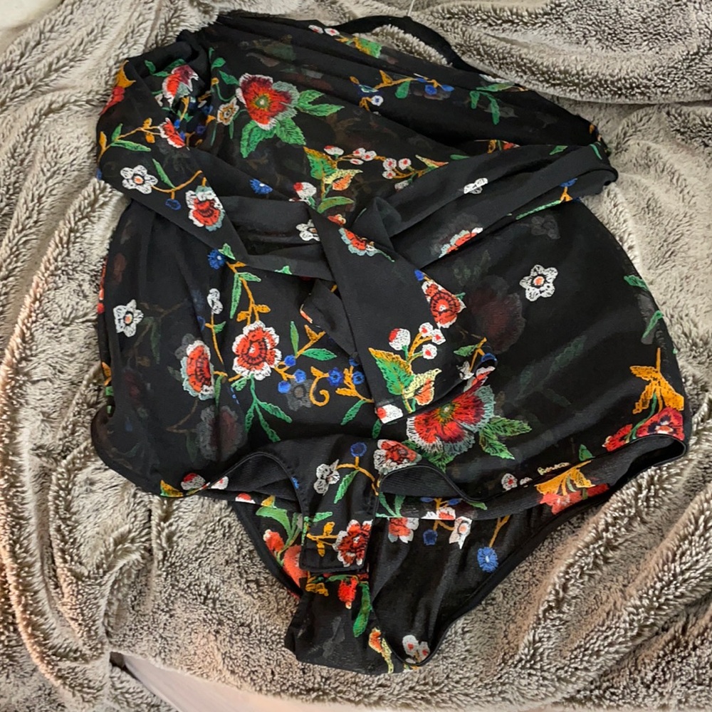 Floral sheer bodysuit